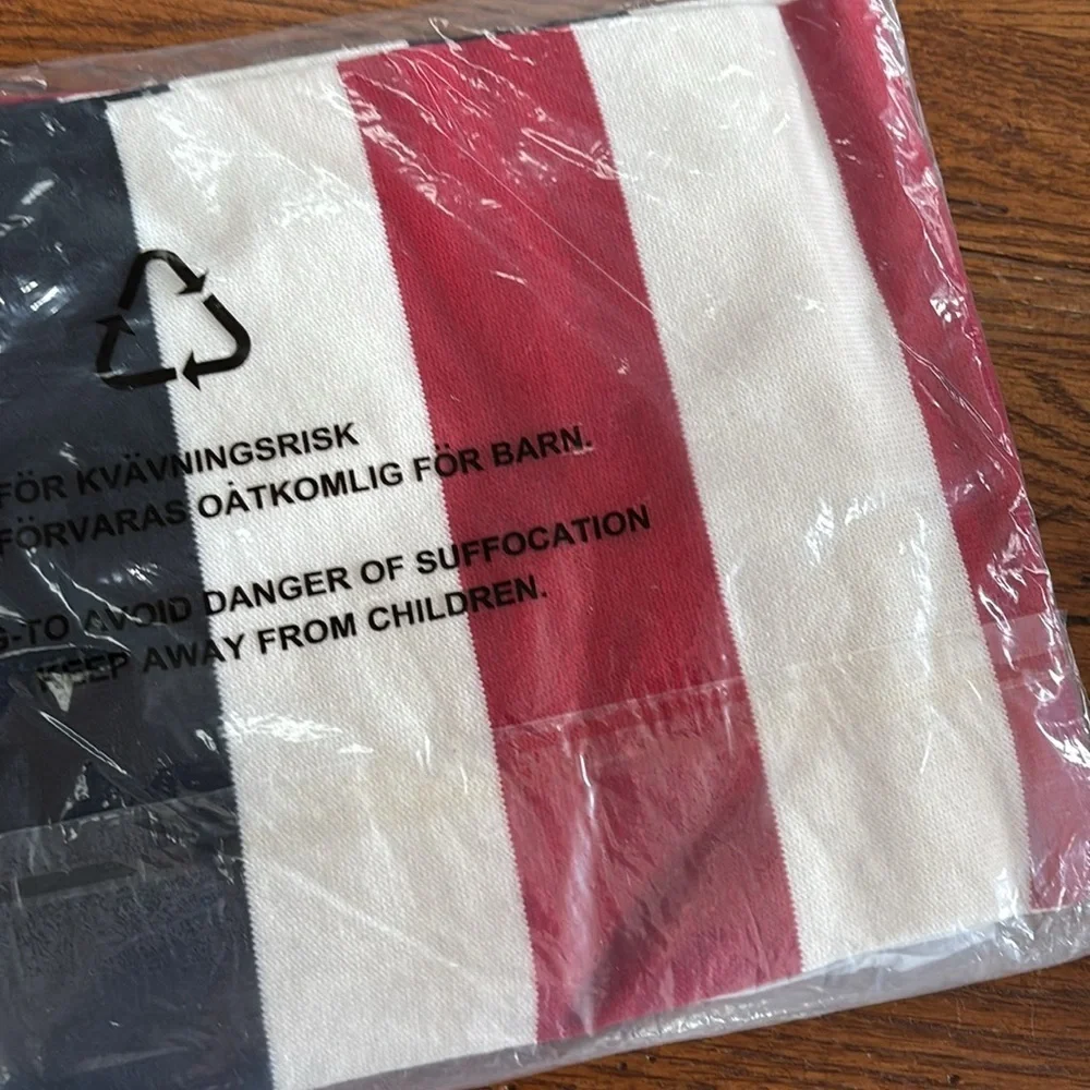 Sebago Block Stripe Scarf NWT Red White Navy Blue Cotton Knit Nautical Coastal